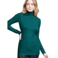 thumbnail image 4 of Made by Johnny Women's Long Sleeve Rib Turtleneck Top Pullover Sweater XL TEAL, 4 of 7