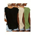 thumbnail image 2 of MORTTIC 3-Pack Women's Cap Sleeve V-Neck Tank Tops, Casual Loose Fit Basic Tees for Spring & Summer, 2 of 6