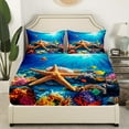 thumbnail image 3 of Erosebridal Sealife Starfish Sheet Set Twin,Marine Animal Bedding Sets Twin Size,Sea Room Decorative,Breathable,3pcs, 3 of 7