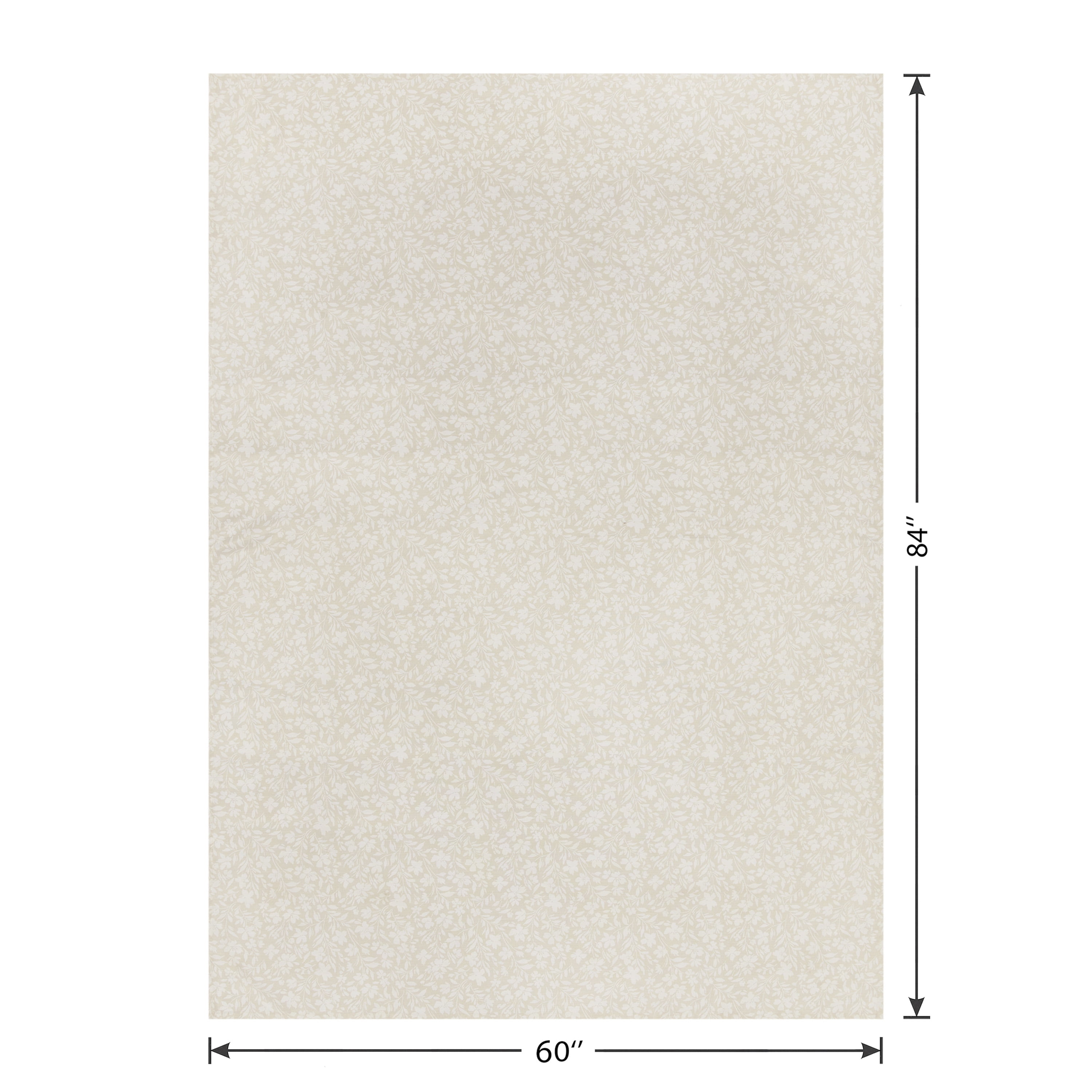 Mainstays Floral Cross Stitch 60” x 84" Tablecloth - Beige - Cotton & Polyester Blend
