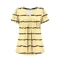 thumbnail image 7 of ATENAR T Shirts for Women Short Sleeve Casual Shirts for Women V Neck Tee Beige L, 7 of 7
