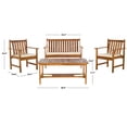 thumbnail image 4 of Safavieh Burbank Outdoor Contemporary 4 Piece Living Set with Cushion, 4 of 5