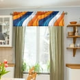 thumbnail image 3 of Yayeee Kitchen Valance Rod Pocket 54" x 18" Living Room Window Curtain, Orange Abstract Wavy, 3 of 6