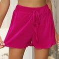thumbnail image 6 of Flowy Shorts for Women Trendy Casual Summer Drawstring Elastic Waist Pleated Short Pants Sleep Pajama Shorts (XS, Hot Pink), 6 of 6