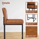 thumbnail image 2 of Qinaqin 24-Inch Bar Stools con Back Moderno PU Cuero Upholstered Chairs para Kitchen Island Negro Metálico Frame y Footrest Single Pack Marrón, 2 of 5