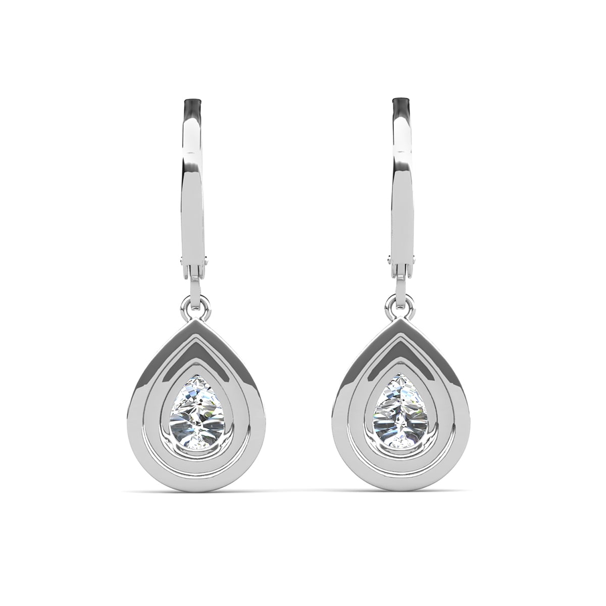 Cate & Chloe Aurelia 18k White Gold Plated Tear Drop Earrings with Simulated Diamonds for Women