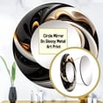 thumbnail image 3 of Designart "Golden and Black Spiraling Stained Glass I" Abstract Gold Large Round Mirror - Round Bedroom Mirror Wall Decor - Modern Round Printed Mirror - 29" x 29", 3 of 6