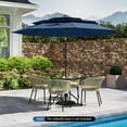 thumbnail image 2 of Gymax 10 FT Solar Patio Umbrella w/ 32 LED Lights 3-Tier Vented Top Tilt Adjustment Navy, 2 of 10