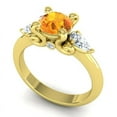thumbnail image 2 of 2.50 Carat Round Cut Natural Diamond & Citrine Gemstone Beautiful Engagement Ring for Women Solid 18K Yellow Gold Size 10.5 by Diamond-Capitals, 2 of 8