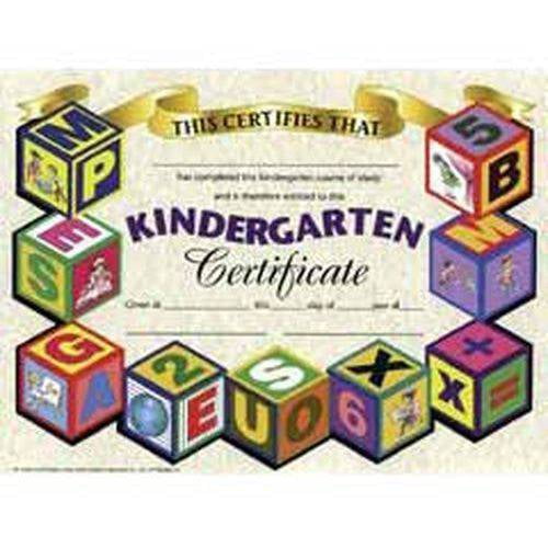 Hayes Kindergarten Certificate, 81/2 x 11 in, Paper, Pack of 30