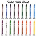 thumbnail image 2 of Paquete de crayones a granel Madisi, 900 unidades, 18 colores, tamaño regular, 2 of 5