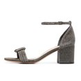 thumbnail image 3 of XYD Women Block Mid Heel Sandals Knotted Strap Open Toe Ankle Strap Pumps Daily Dressy Summer Shoes Size 7 Gray Sparkle, 3 of 4