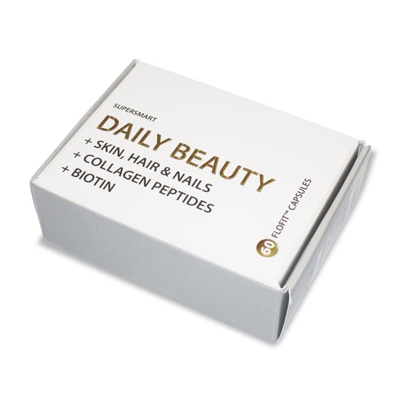 SuperSmart - Daily Beauty - with Collagen Peptides (Verisol), Keratin, Biotin & Vitamins | Non-GMO & Gluten Free - 60 Capsules