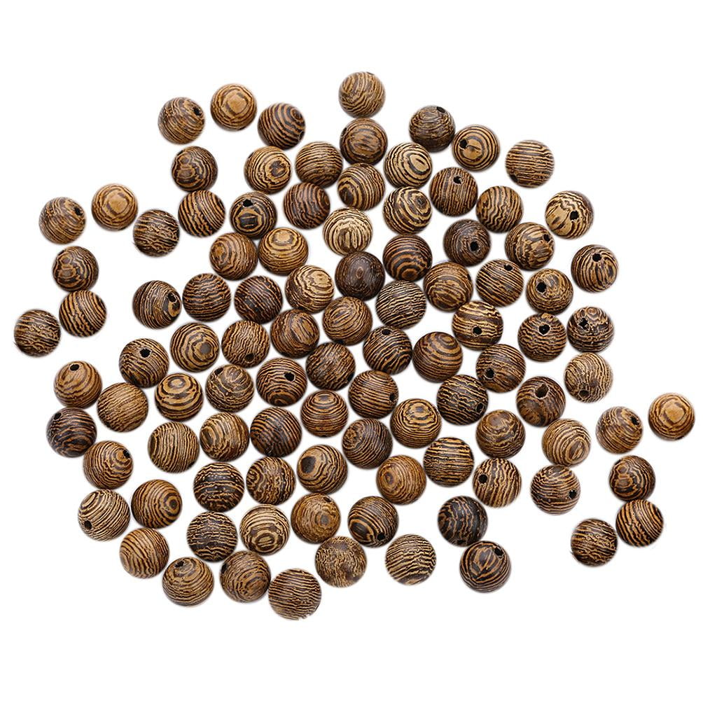 100 Pcs Christmas Wood Beads - 16mm Round Natural Gold Vintage For DIY Crafts - View #7