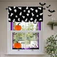 thumbnail image 2 of Halloween Curtain Valance 45x137 cm Rod Pocket Light Blocking Ghost Pattern Window Topper for Kitchen Living Room Bedroom Cottage Decor, 2 of 6