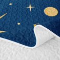 thumbnail image 5 of Manfei Bohemian Celestial Stars Twin Quilt Set,Retro Sun Moon Clouds Twin Coverlet Set,Gold Blue,Navy Blue Reversible,2pcs,1 Bedspread and 1 Pillowcase, 5 of 7