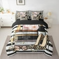 thumbnail image 2 of Castle Fairy Leopard Print 7-Piece Bedding Comforter Set,Geometric Stripes King Bedding Sets,Old Fashion Ultra Soft Bed Sheets,Lightweight Room Decor, 2 of 8