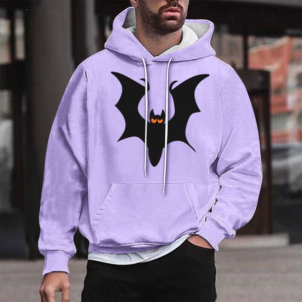 Sudadera con capucha de Halloween para hombre, informal, de moda, con cuello redondo, estampado, manga larga, blusa de poliéster
