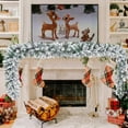 thumbnail image 1 of Feltree White Flocked Rattan Christmas Tree Door Hanging Decoration for Indoor and Outdoor Use, 106-Inch Long Durable PVC Holiday Decor with Festive Ambience, 1 of 8