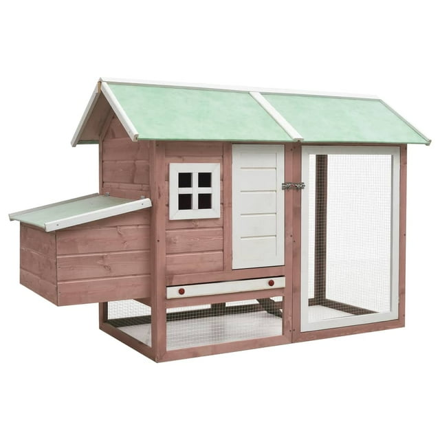 vidaXL Rabbit Hutch Bunny Cage with Pull Out Tray Rabbit Enclosure Solid Wood