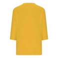 thumbnail image 5 of Aboser Womens 3/4 Sleeve Tops and Blouses Summer Casual V Neck T Shirt Solid Loose Fit T-shirts Ladies Three Quarter Length Sleeve Blouses Yellow L, 5 of 5