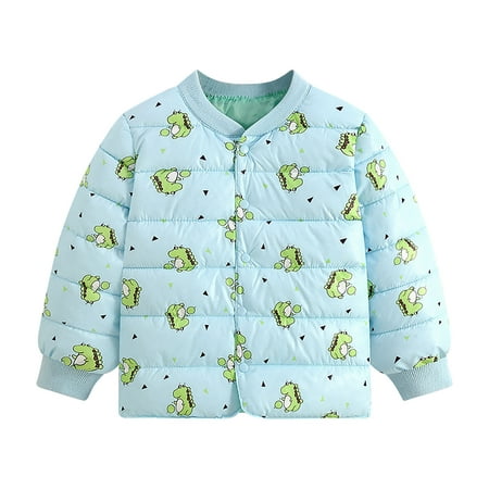 

TUOBARR Toddler Baby Boys Girls Winter Cartoon Dinosaur Windproof Coat Warm Outwear Jacket Blue(1-6Years)