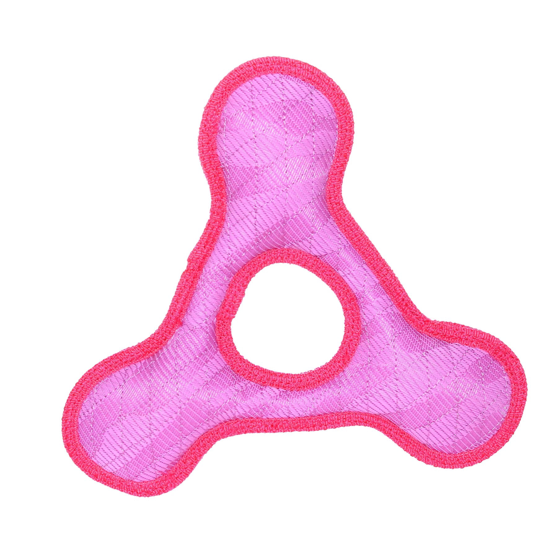 DuraForce Triangle Ring Tiger Pink-Pink, 2-Pack, Durable Woven Mesh Fiber Squeaky Dog Toy
