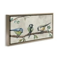 thumbnail image 4 of Stupell Industries Perched Songbirds on Branch Animals Painting Brown Floater Framed Canvas Art Print Wall Art, 31 x 14, 4 of 10