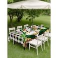 thumbnail image 3 of Outdoor Tablecloth with Umbrella Hole and Zipper, St. Patrick's Day Rectangle Table Cloth 60x84 Inch Waterproof Tablecloth, Gnomes Shamrocks Gold Coin Buffalo Plaid Picnic Table Cover for Patio, 3 of 7