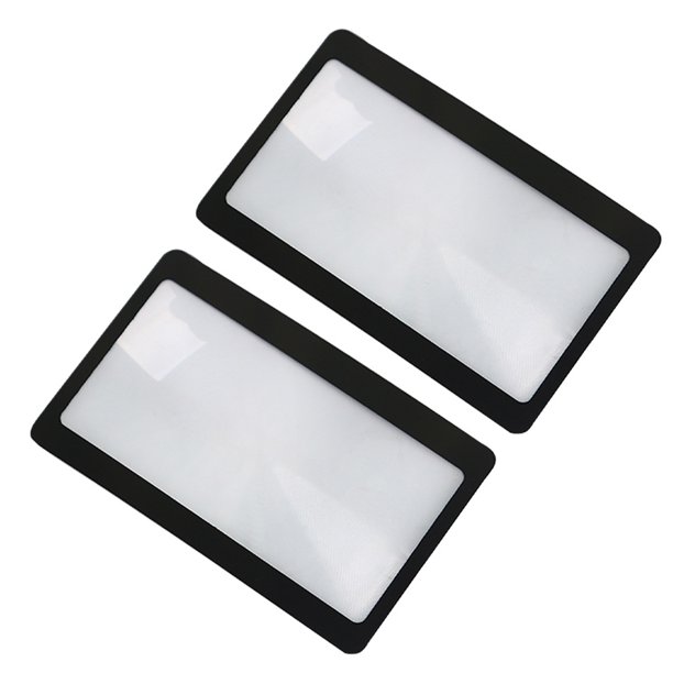 Lupa de bolsillo con lente Fresnel de PVC de 3 aumentos, tamaño tarjeta de crédito, marco de PVC, lente cuadrada de alta seguridad, lupa con forma de tarjeta de crédito.