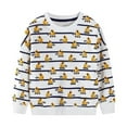 thumbnail image 2 of Cowsor Toddler Baby Boy Embroidered Graphic Long Sleeve T-Shirt Excavator Tops Kids Striped Tees, 2 of 4