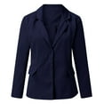 thumbnail image 2 of Siilsaa Womens Business Professional Outfits Women's Long Sleeve Formal Notch Lapel Button Down Blazer Pockets Jacket Navy,5XL, 2 of 4