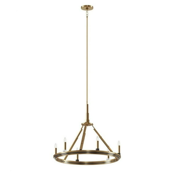 6 Light Medium Chandelier in Art Deco Style-24 inches Tall and 26.75 inches Wide Bailey Street Home 147-Bel-4436009