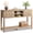 Oak, variant on Romorgniz Wood Console Table Fluted with 8 Storage Shelves & 2 Doors for Living Room Farmhouse Sofa Table for Entryway, Walnut Brown