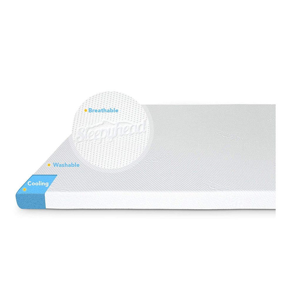 Sleepyhead 3” GelInfused Memory Foam Mattress Topper with Washable