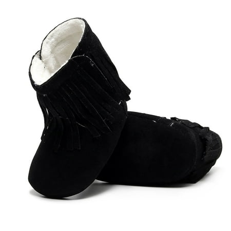 Baby Girls Soft Plush Tassels Snow Boots Warm Cotton First Walkers Shoes