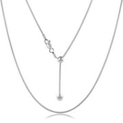 Orostar 1MM 925 Sterling Silver Snake Chain Necklace, Adjustable Length Extends Up to 24 Inches