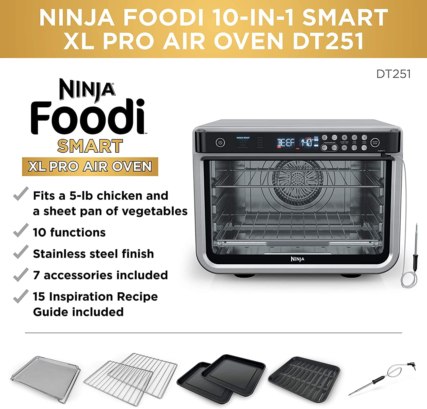 Ninja Foodi 10-in-1 XL Pro Air Fry Oven Appliance Cover, Dust Cover, 5  Colors to Choose From 