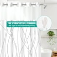 thumbnail image 4 of Bevtee No Hook Fabric Shower Curtain with Snap in Liner, Waterproof Grey White Striped Bathroom Curtains, Mesh Window, 71"X74", 4 of 6