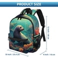 thumbnail image 2 of Sea Lion Airport Backpack Preppy Cute Mini Shoulder School Backpack Lightweight with Adjustable Shoulder Strap Large Capacity Printed Design, 2 of 6