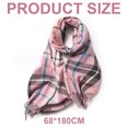 thumbnail image 2 of Bufanda para hombres y mujeres, bufanda de invierno a cuadros, sensación de cachemira, bufanda de invierno, chal suave y cálido a cuadros de tartán, 2 of 5