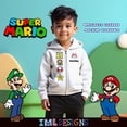 thumbnail image 5 of Nintendo Super Mario Brothers Boy's Hoodie - Mario and Luigi Zip-Up Hooded Sweatshirt Jacket for Kids (Size 4-20), 5 of 8