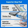 thumbnail image 3 of Oshang Flat Mop Head Refill 2 Pack - White and Grey - Replacement Mop Pads, Microfiber Cleaning Pads for Oshang Flat Mop and bucket, 3 of 6