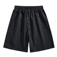 thumbnail image 4 of IYTR Men's Shorts Elastic Waist Drawstring Solid Color Shorts Summer Casual Beach Outdoor Sweatpants (Black,S), 4 of 8