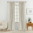 thumbnail image 4 of 100% Blackout Curtains 2 Panels Set, Machine Washable Linen Textured Blackout drape for Bedroom, Back Tab/Rod Pocket Curtains , Oatmeal, W50" x L108", 4 of 7
