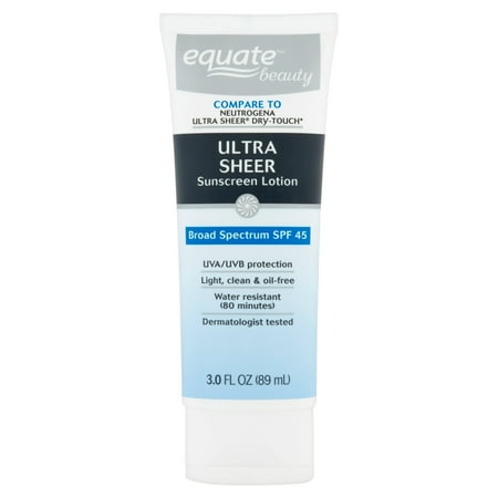 Equate Beauty Ultra Sheer Sunscreen Lotion, SPF 45