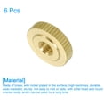 thumbnail image 3 of Uxcell Knurled Thumb Nuts, 6 Pack M5 x D16mm x H4mm Brass Knurl Nut Flat Head Through Hole for 3D Printer Parts, 3 of 5