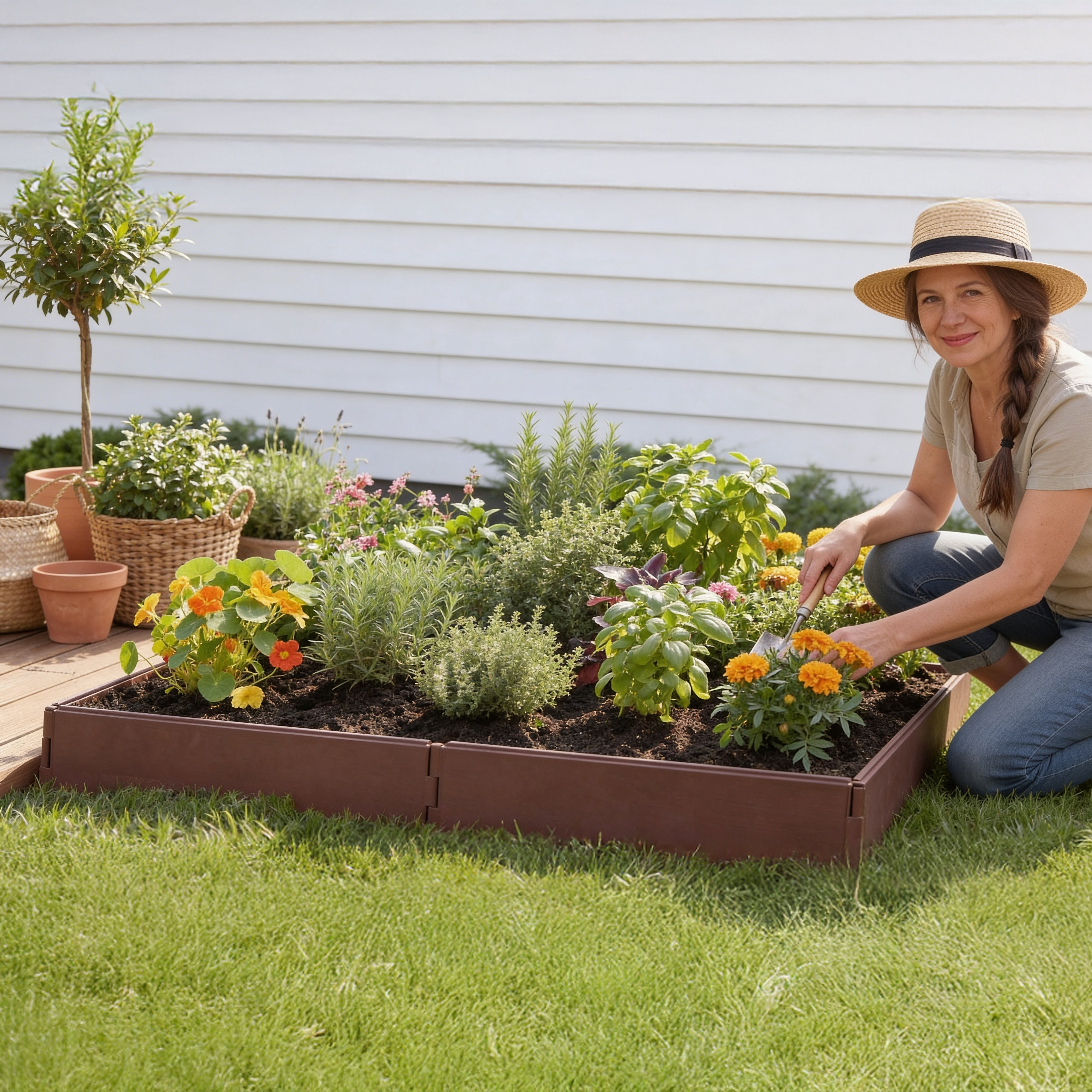 The Lakeside Collection Outdoor Raised Garden Bed, Customizable