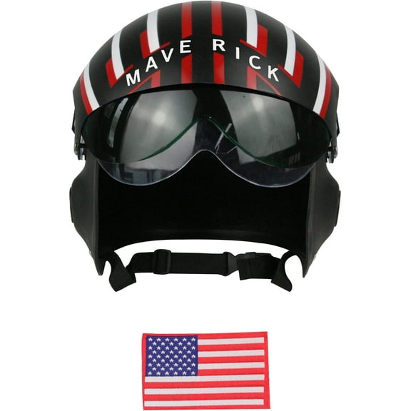 Studio Halloween Adult's Air Force Combat Pilot Black Maverick Helmet Costume Accessory