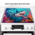 thumbnail image 3 of Silicone Stove Mat for Glass Top Stove, Fierce Shark In Blue Ocean Electric Stove Cover Mat, 28 x 20 Inch Heat - Resistant Gas Gtove Burner Covers Glass Stove Top Protector, 3 of 4